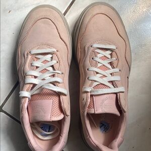Soft Pink Sneakers with Padded Collar and Rubber Soles